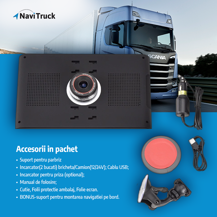 Navigatie GPS pentru camioane ,model nou 2026 Matinav24.ro T9X ,16 GB,ecran de 9 inch,camera DVR FULL HD