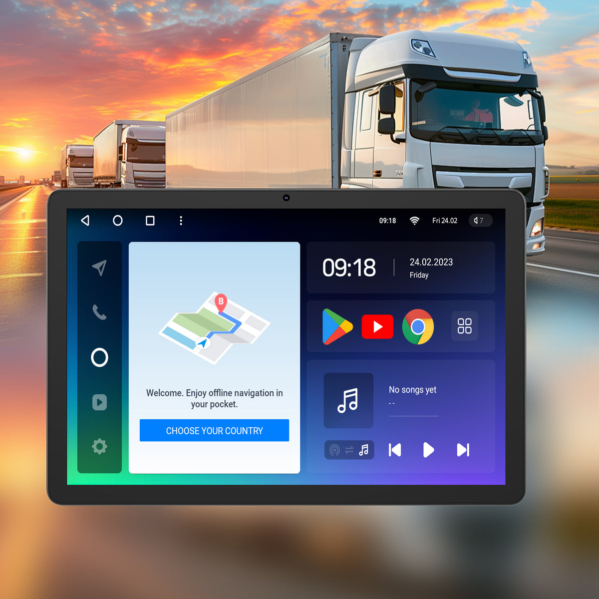 Tableta GPS Matinav24.ro 2026 setata pentru camion de 10 inch, Opt-nuclee, 12GB RAM+128GB ROM, 6000mAh, slot cartela SIM, 2.4G+5G WIFI, Bluetooth, Gri