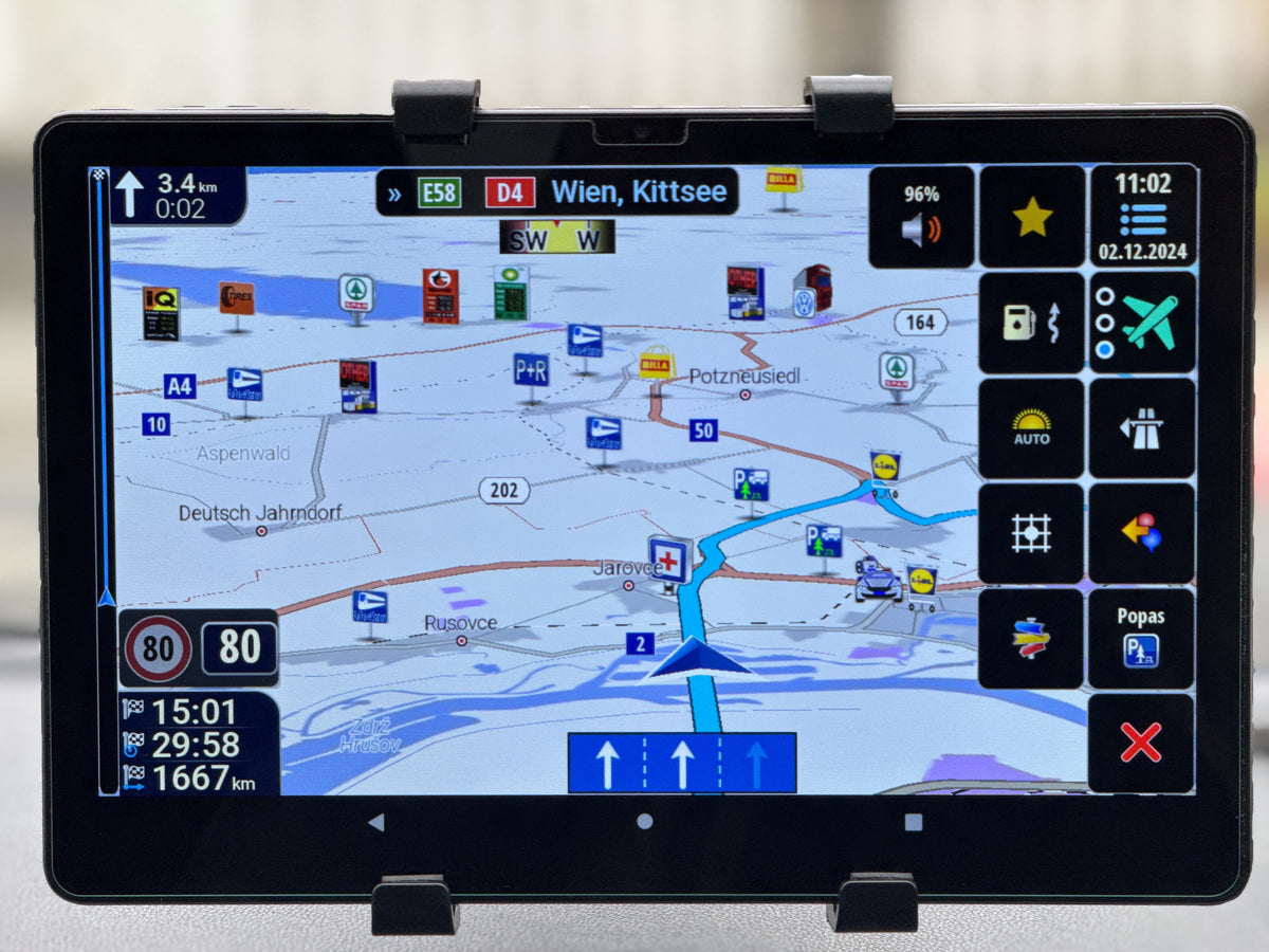 Tableta GPS Matinav24.ro 2026 setata pentru camion de 10 inch, Opt-nuclee, 12GB RAM+128GB ROM, 6000mAh, slot cartela SIM, 2.4G+5G WIFI, Bluetooth, Gri