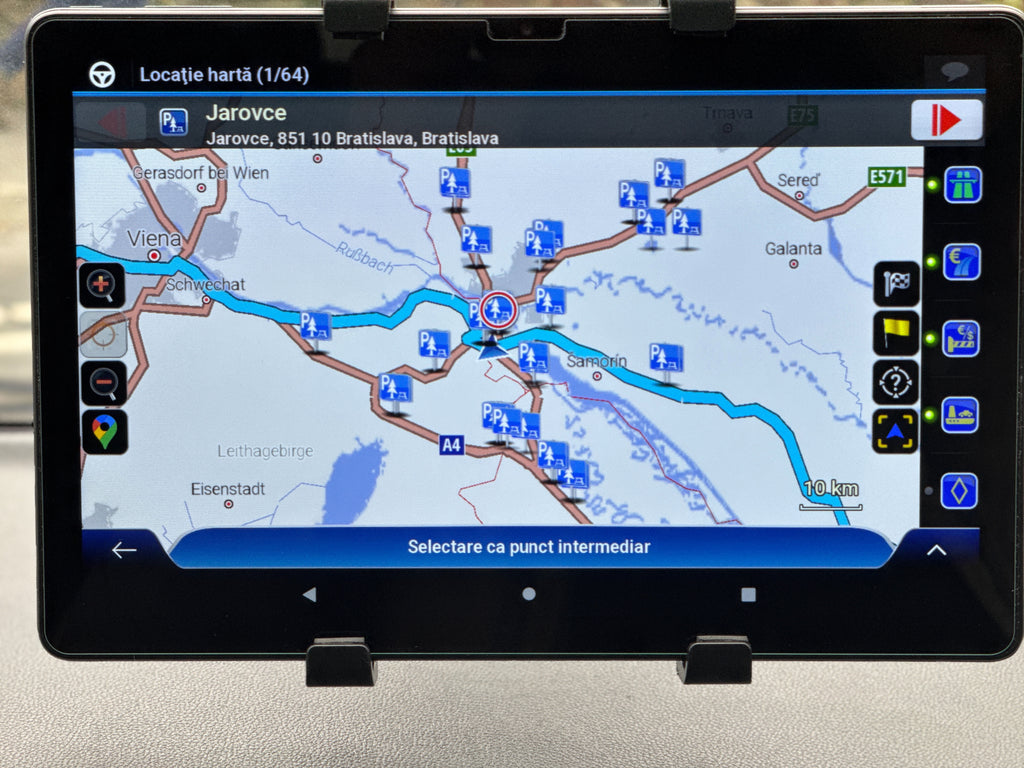 Tableta GPS Matinav24.ro 2026 setata pentru camion de 10 inch, Opt-nuclee, 12GB RAM+128GB ROM, 6000mAh, slot cartela SIM, 2.4G+5G WIFI, Bluetooth, Gri