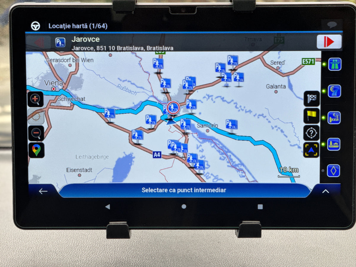 Tableta GPS Matinav24.ro 2026 setata pentru camion de 10 inch, Opt-nuclee, 12GB RAM+128GB ROM, 6000mAh, slot cartela SIM, 2.4G+5G WIFI, Bluetooth, Gri