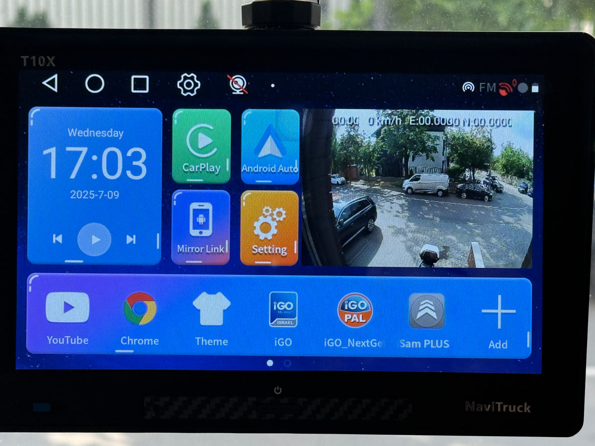 MODEL NOU !Navigatie GPS pentru camioane Matinav24.ro T10X-PRO 2026 ,parasolar inclus,ecran mare de 9 inch,camera DVR Full HD,camera marsarier inclusa !