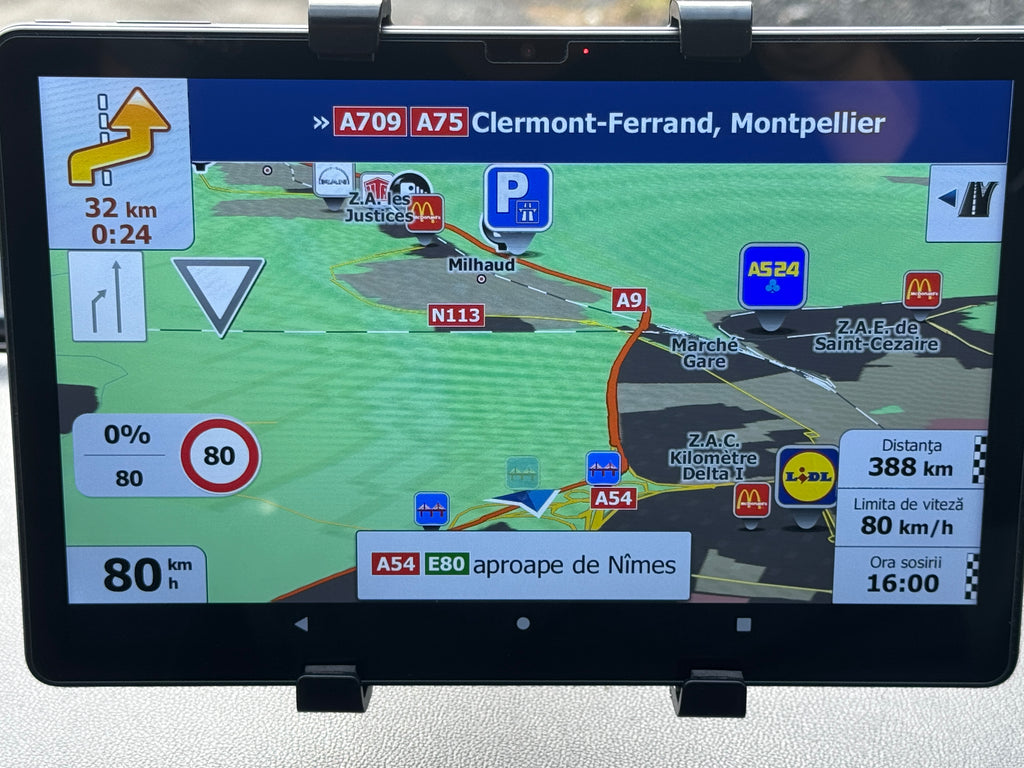 Tableta GPS Matinav24.ro 2026 setata pentru camion de 10 inch, Opt-nuclee, 12GB RAM+128GB ROM, 6000mAh, slot cartela SIM, 2.4G+5G WIFI, Bluetooth, Gri
