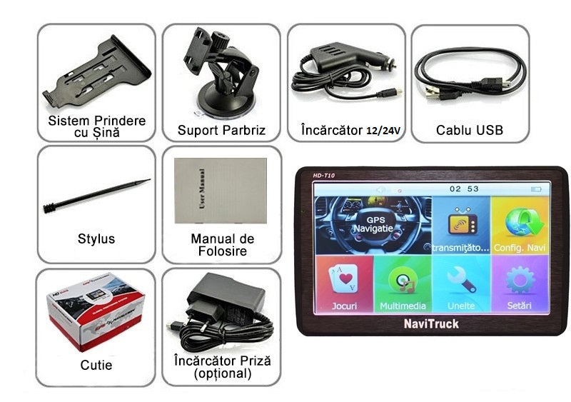 Pachet complet navigatie GPS Matinav24.ro HDT10, +Parasolar